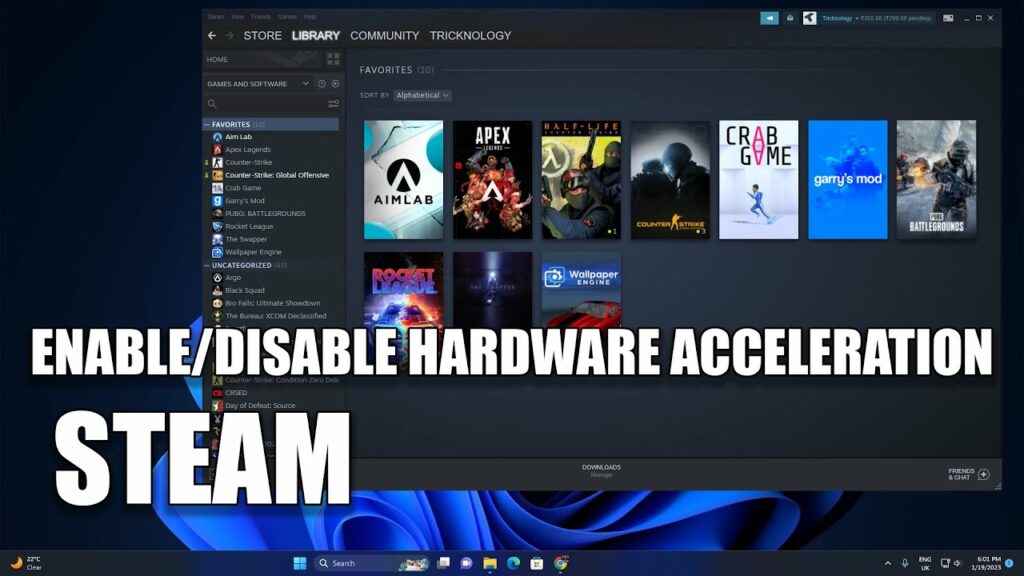 Turn Off Hardware Acceleration in Steam