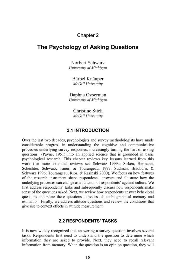 The Psychology Behind The Questions: